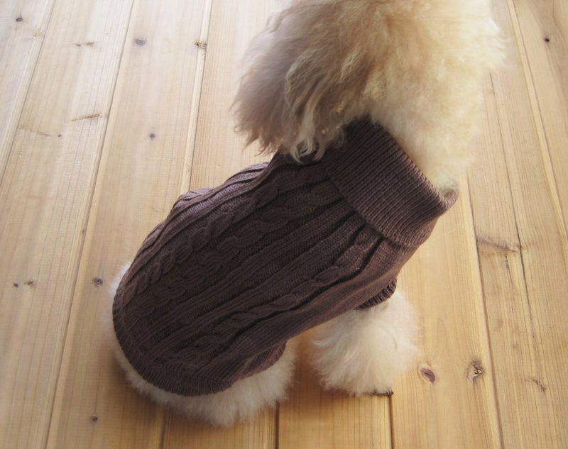 FAMI Dog Clothes Dogs Sweater Soft Puppies Clothing Winter Puppy Sweaters Warm Outfit for Dogs Small XS S Cat Apparel (Brown,Medium) - Image 1